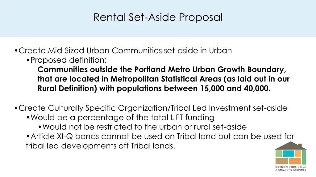 rental set aside proposal