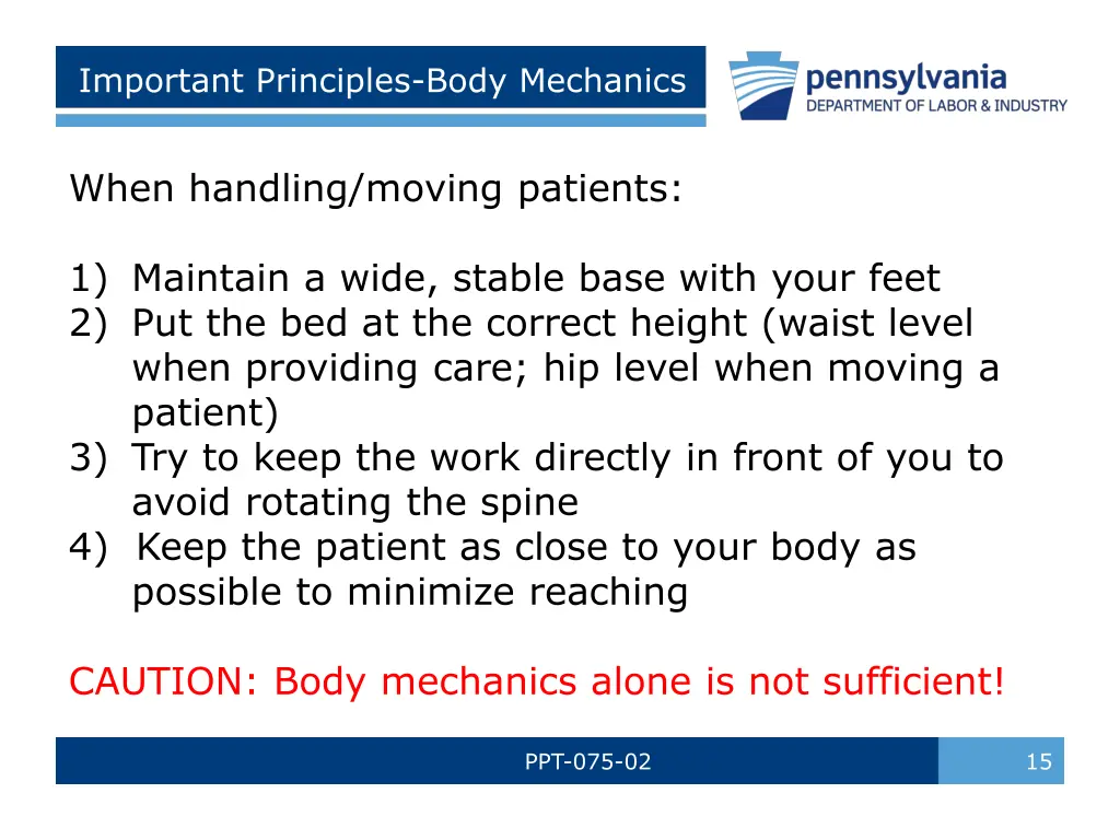 important principles body mechanics 1