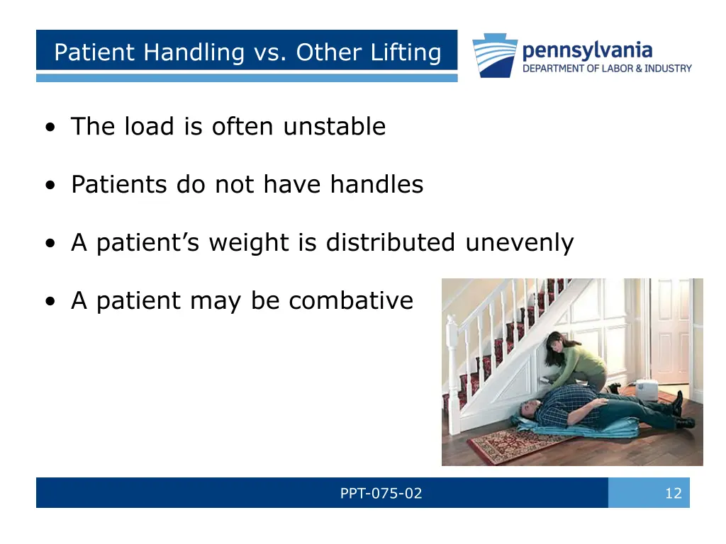 patient handling vs other lifting