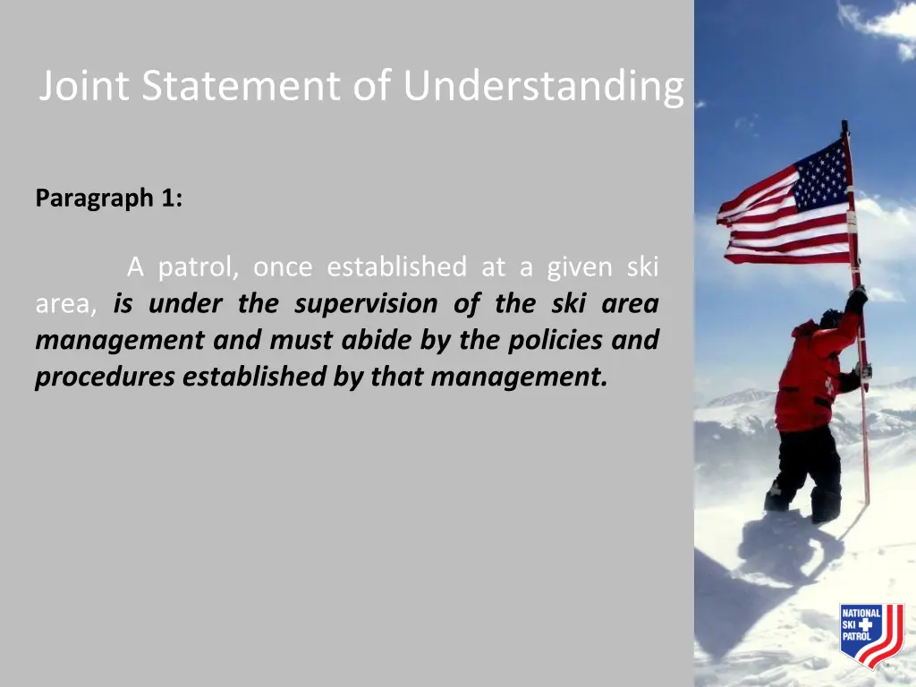 joint statement of understanding