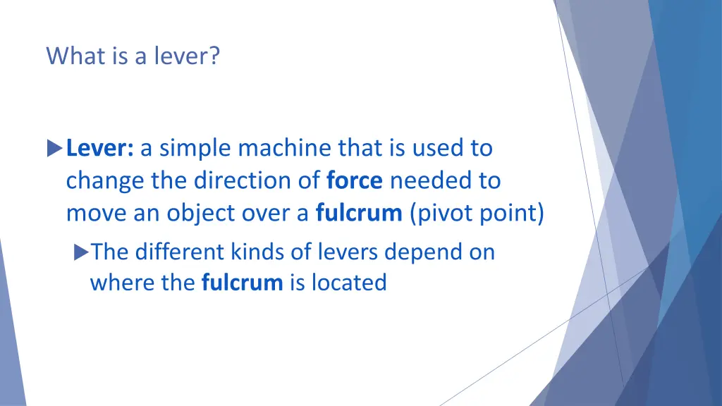 what is a lever 1