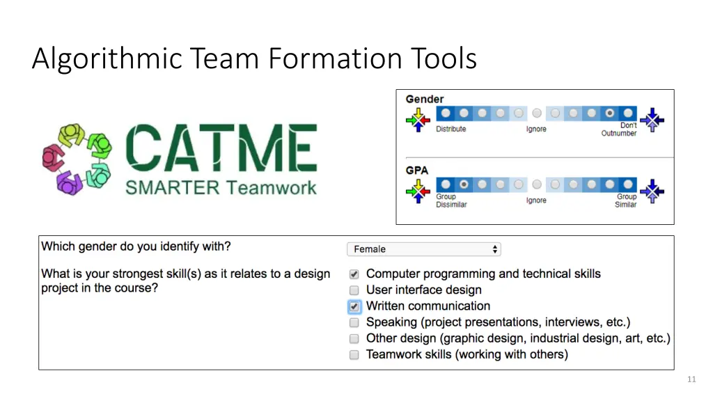 algorithmic team formation tools