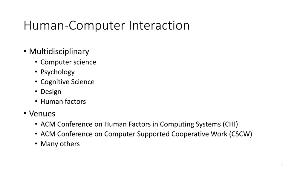 human computer interaction