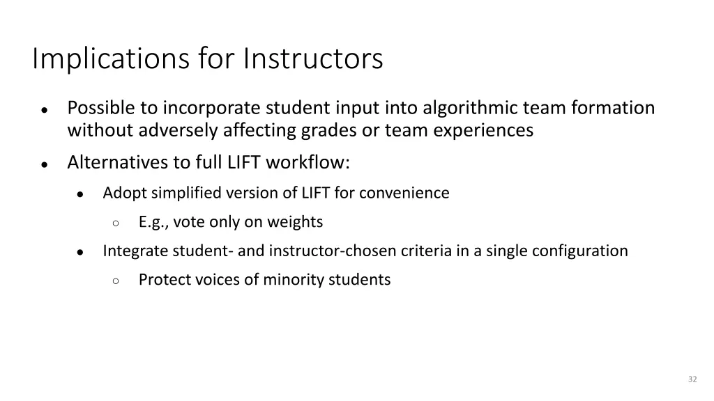 implications for instructors