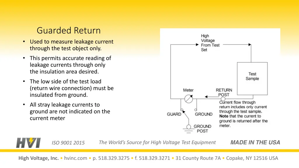 guarded return used to measure leakage current