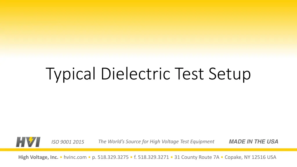 typical dielectric test setup