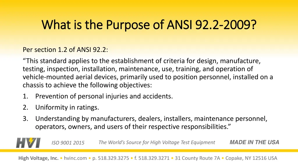 what is the purpose of ansi 92 2 what