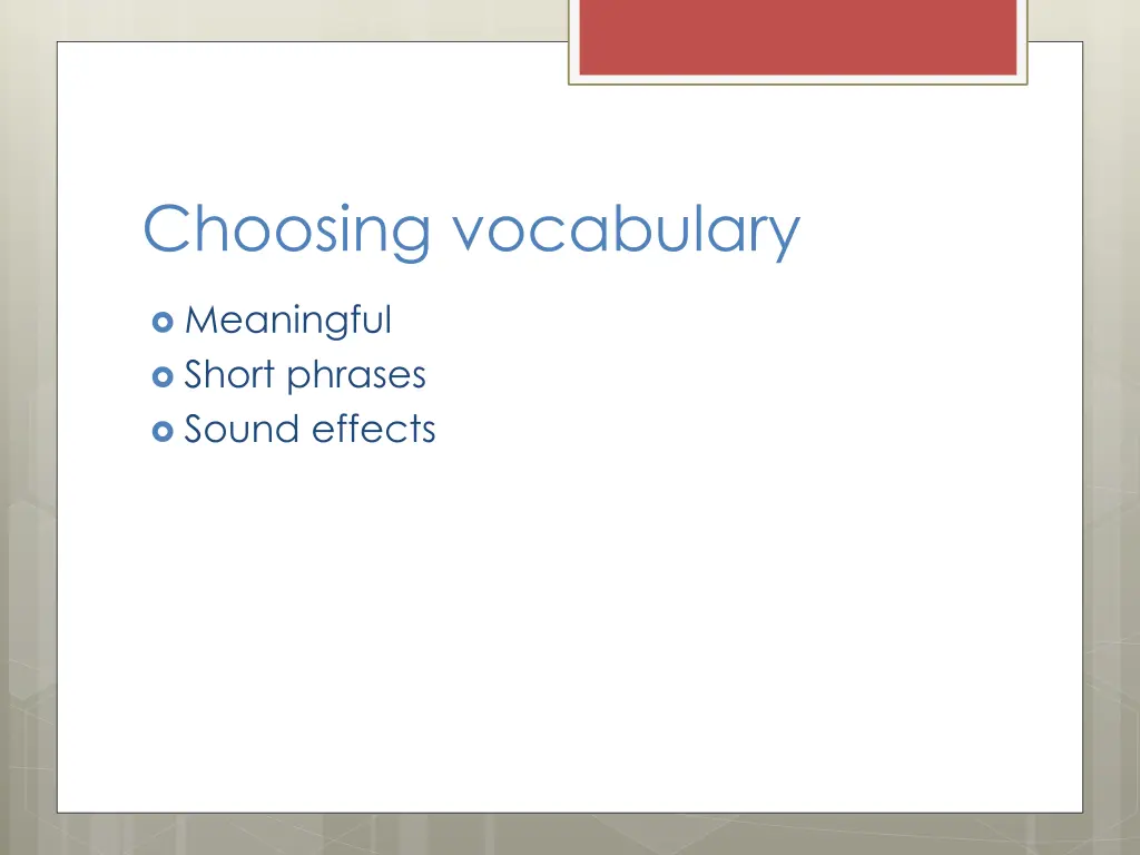 choosing vocabulary