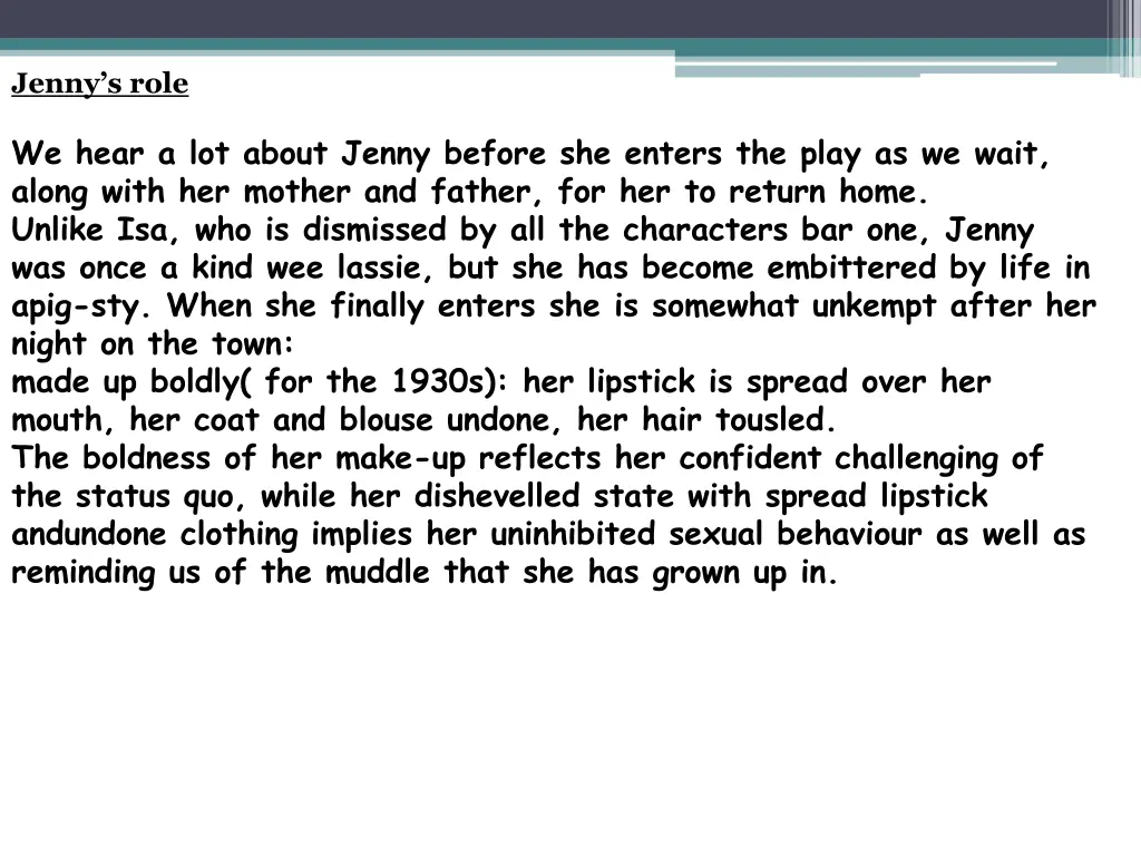 jenny s role