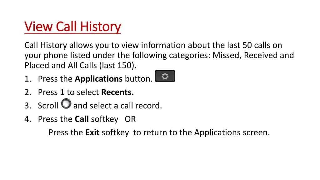 view call history view call history