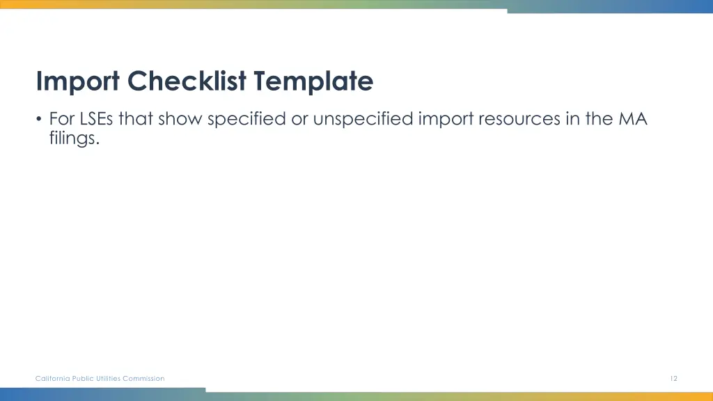 import checklist template