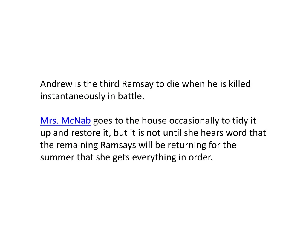 andrew is the third ramsay to die when