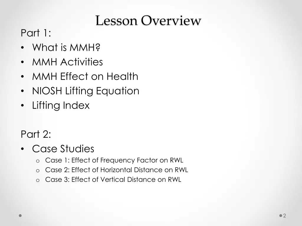 lesson overview