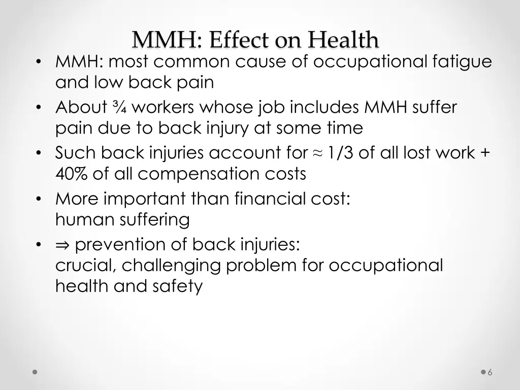 mmh effect on health mmh most common cause