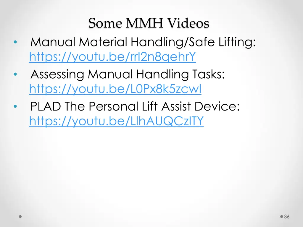 some mmh videos manual material handling safe