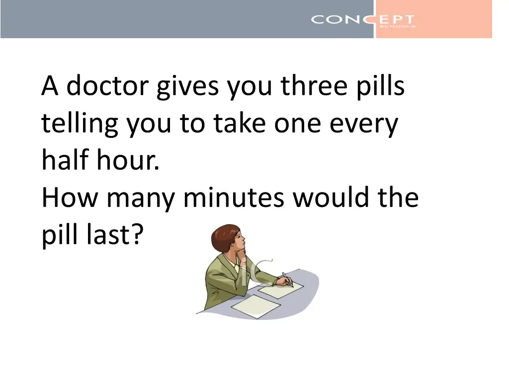 a doctor gives you three pills telling