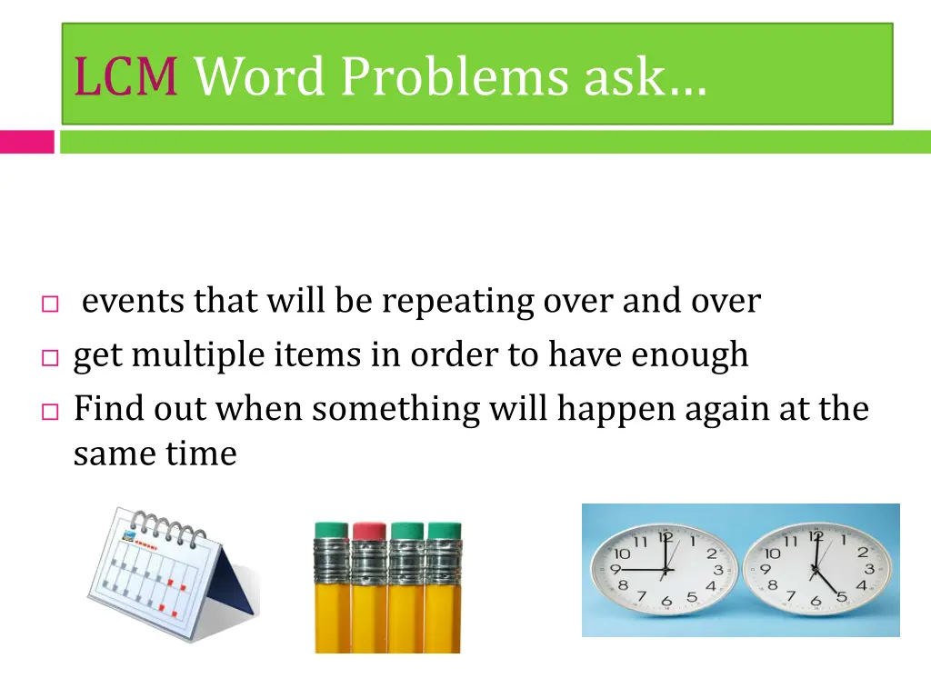 lcm word problems ask