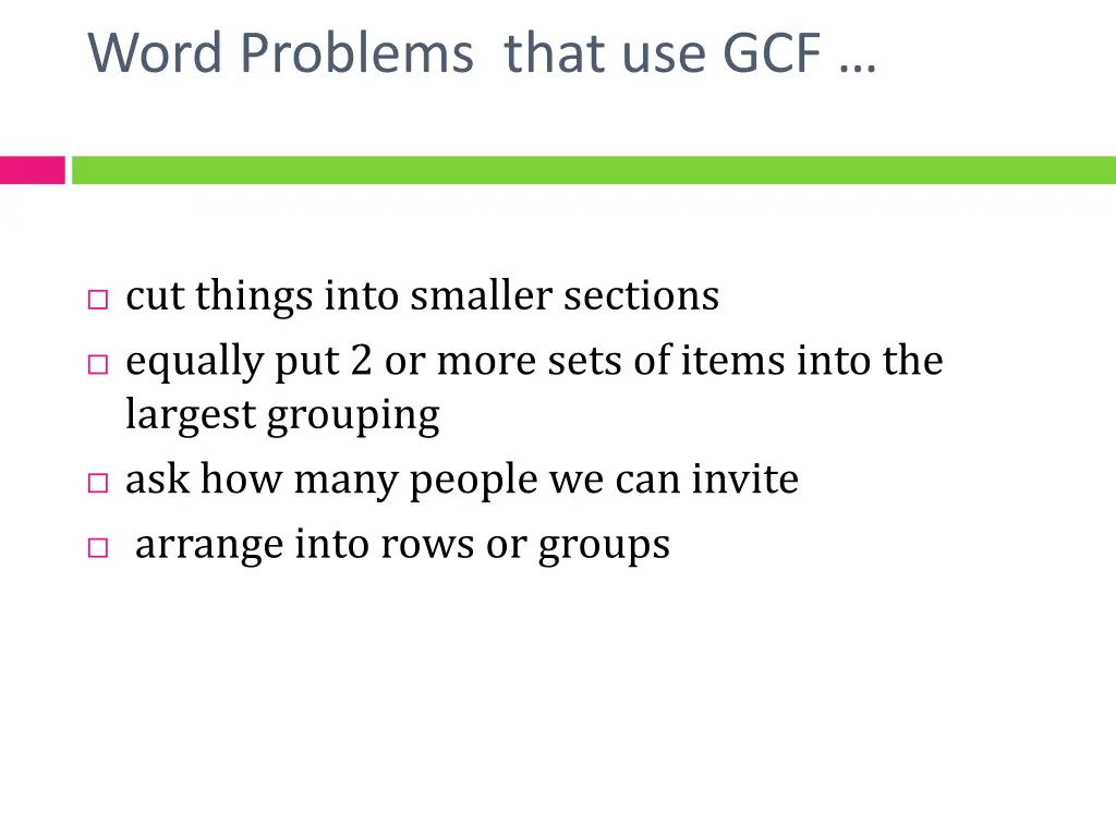 word problems that use gcf