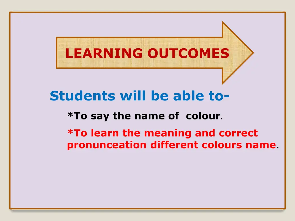 learning outcomes