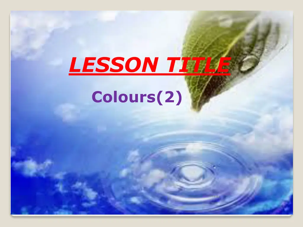 lesson title