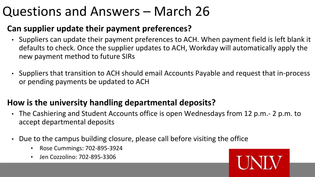 questions and answers march 26 3