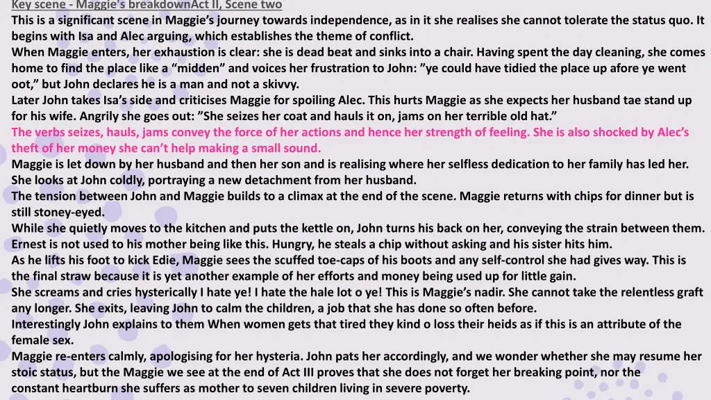 key scene maggie s breakdownact ii scene two this