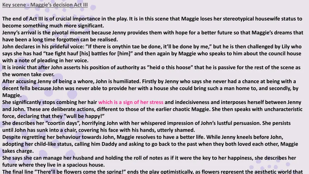 key scene maggie s decision act iii