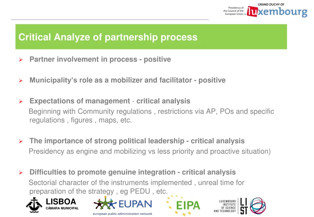 critical analyze of partnership process