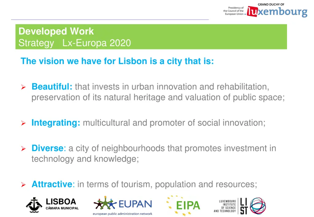 developed work strategy lx europa 2020