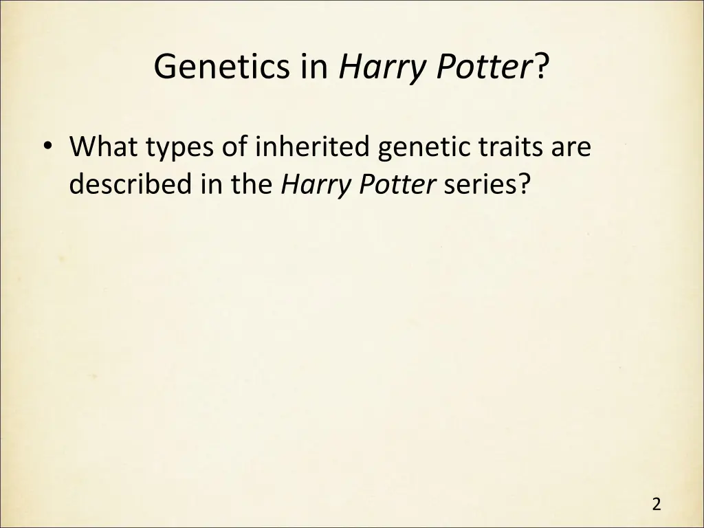 genetics in harry potter