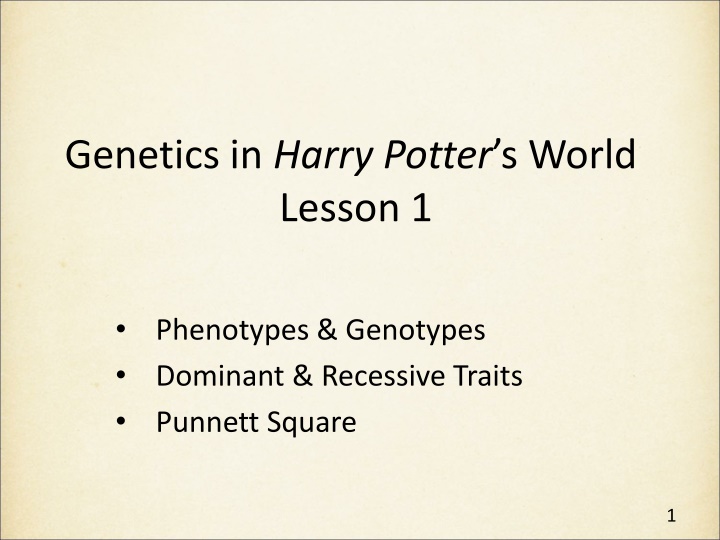 genetics in harry potter s world lesson 1