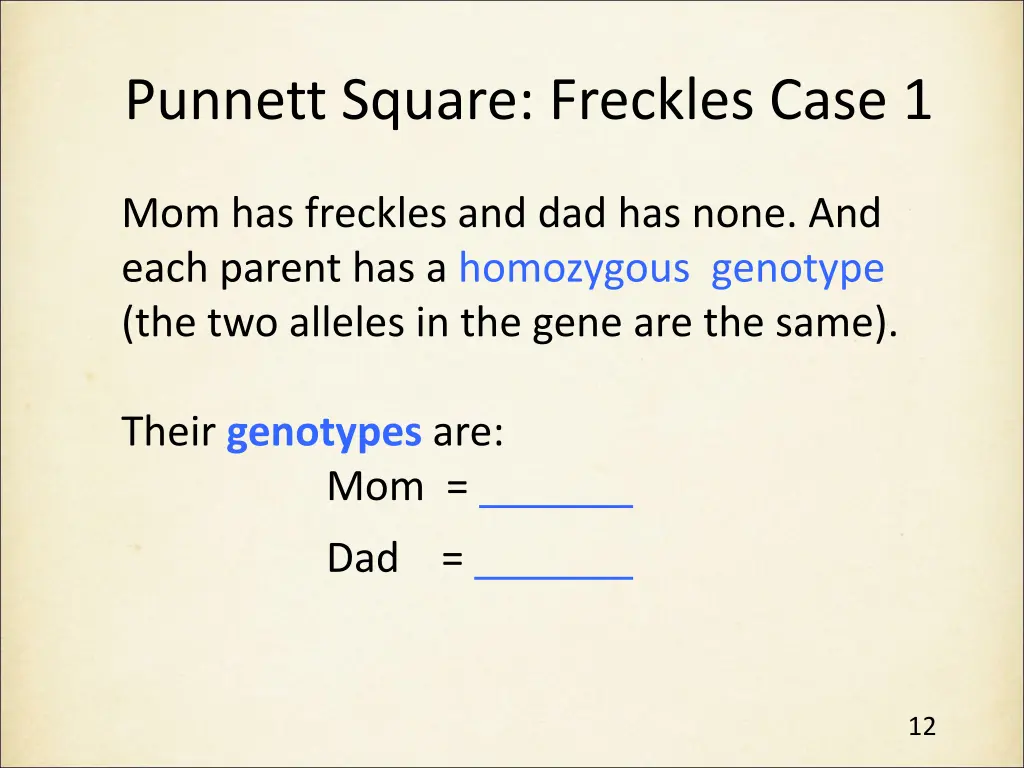 punnett square freckles case 1