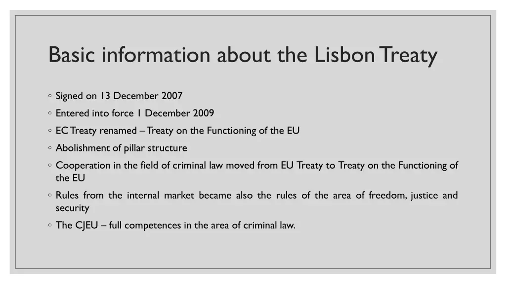 basic information about the lisbontreaty