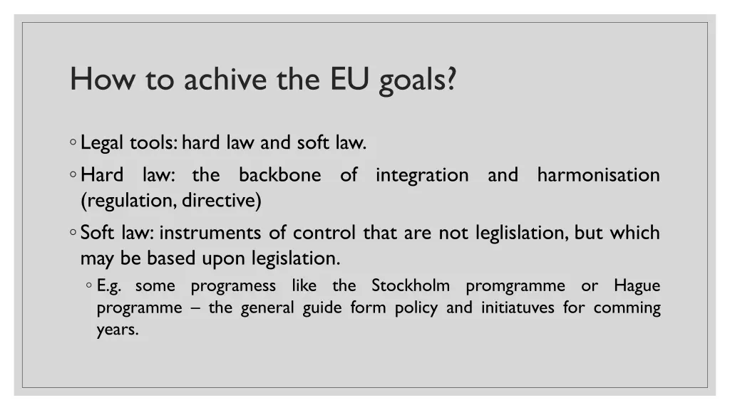 how to achive the eu goals