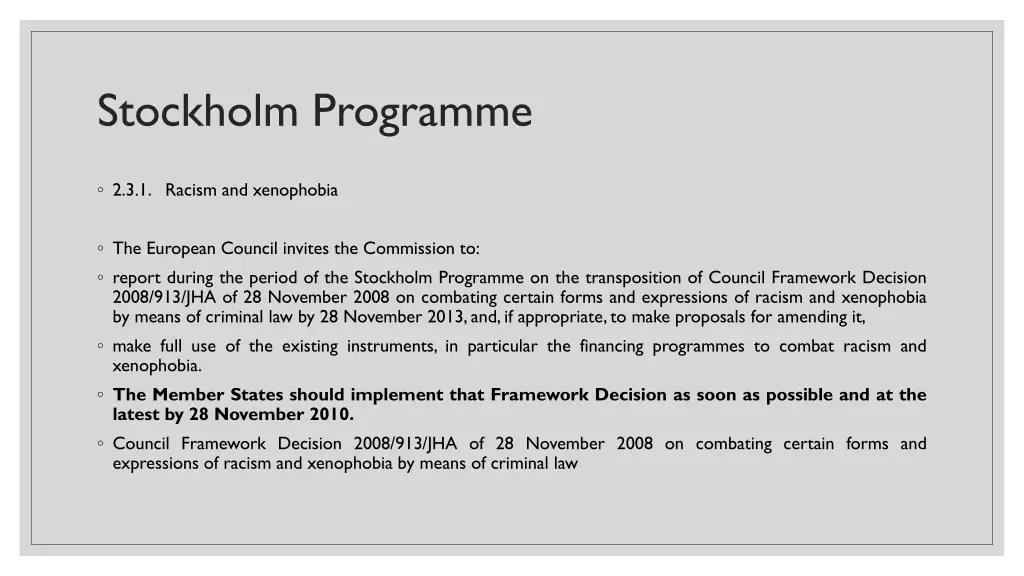 stockholm programme