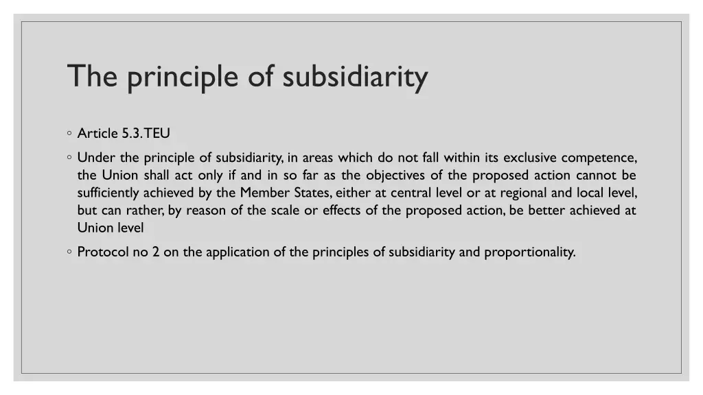 the principle of subsidiarity