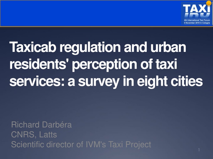 taxicab regulation and urban residents perception