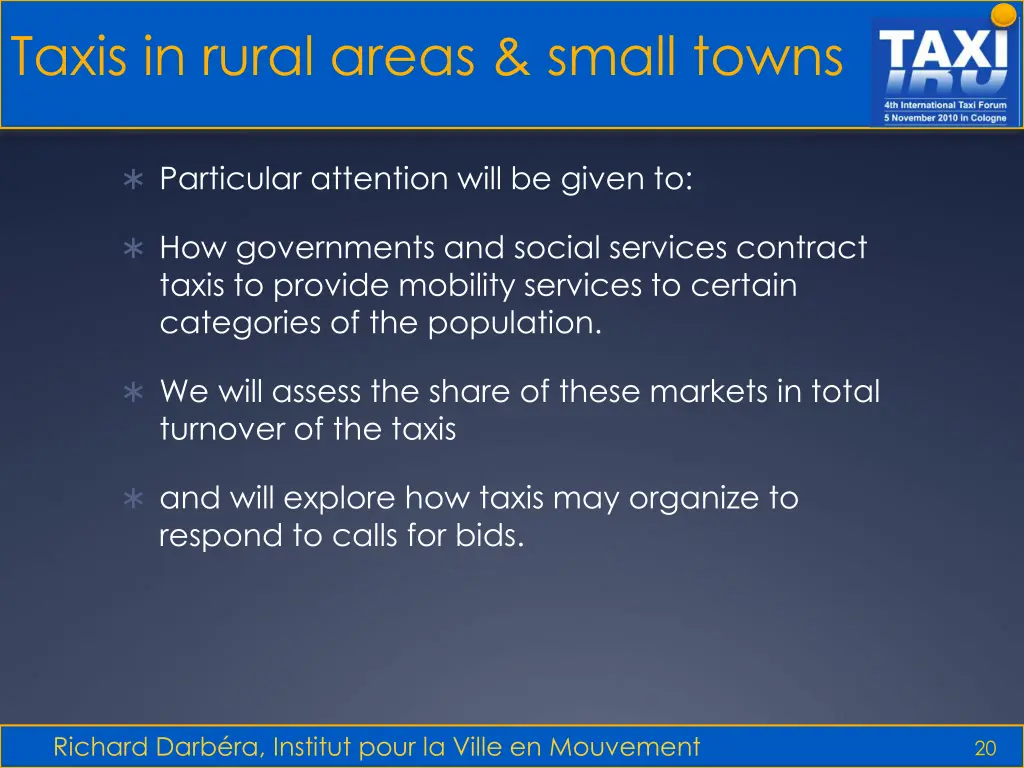 taxis in rural areas small towns