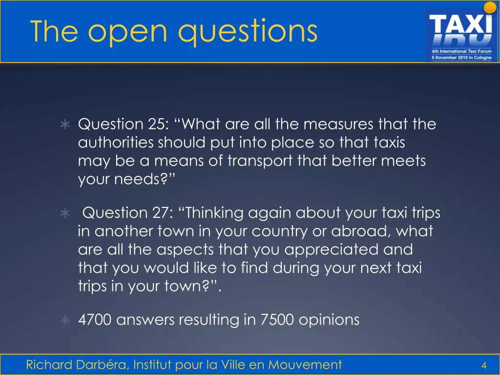 the open questions