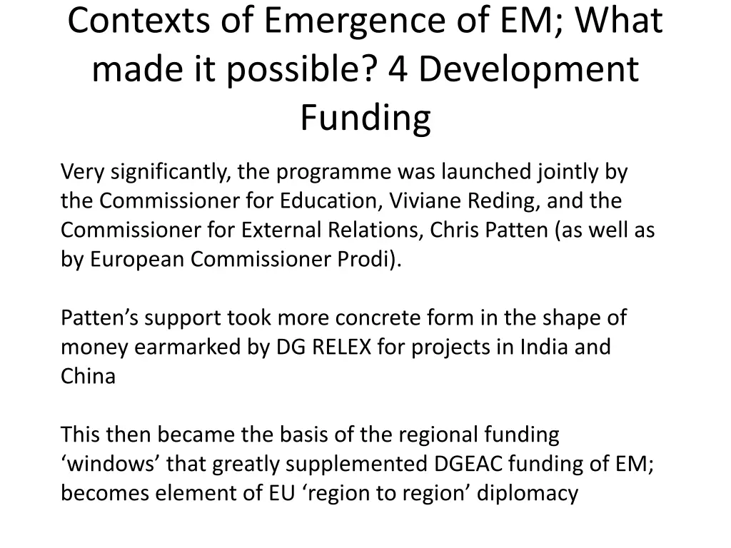 contexts of emergence of em what made it possible 3