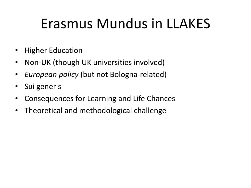 erasmus mundus in llakes