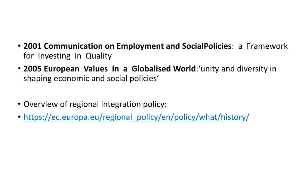 2001 communication on employment