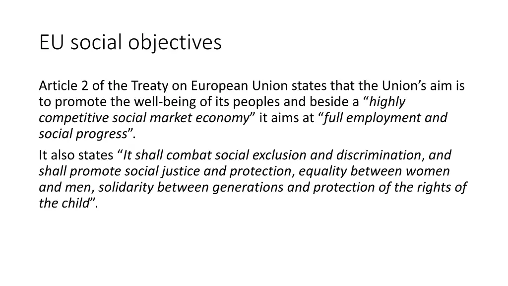 eu social objectives