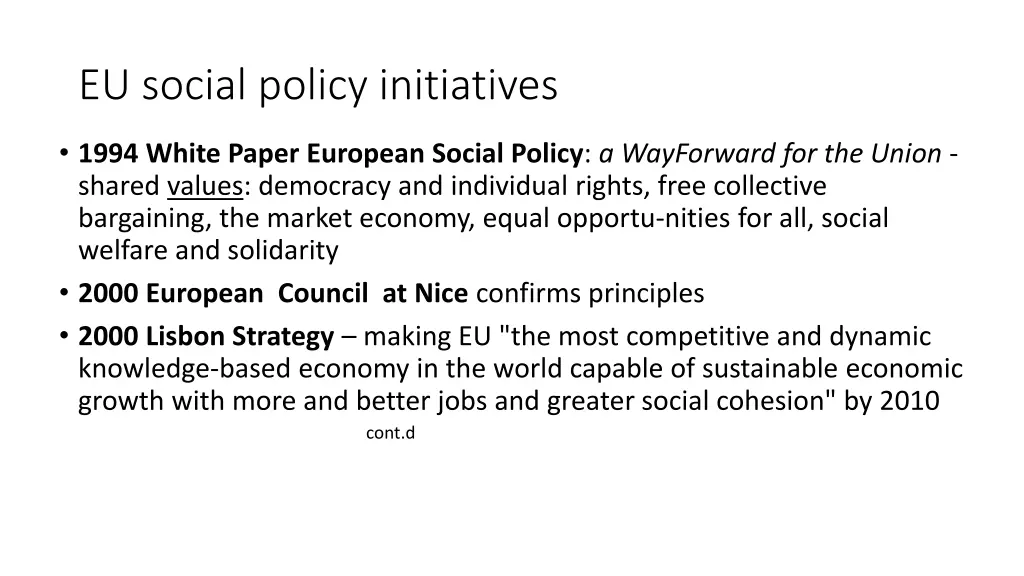 eu social policy initiatives