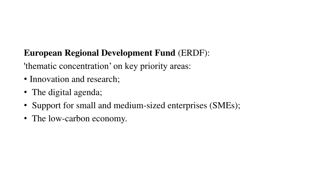 european regional development fund erdf thematic