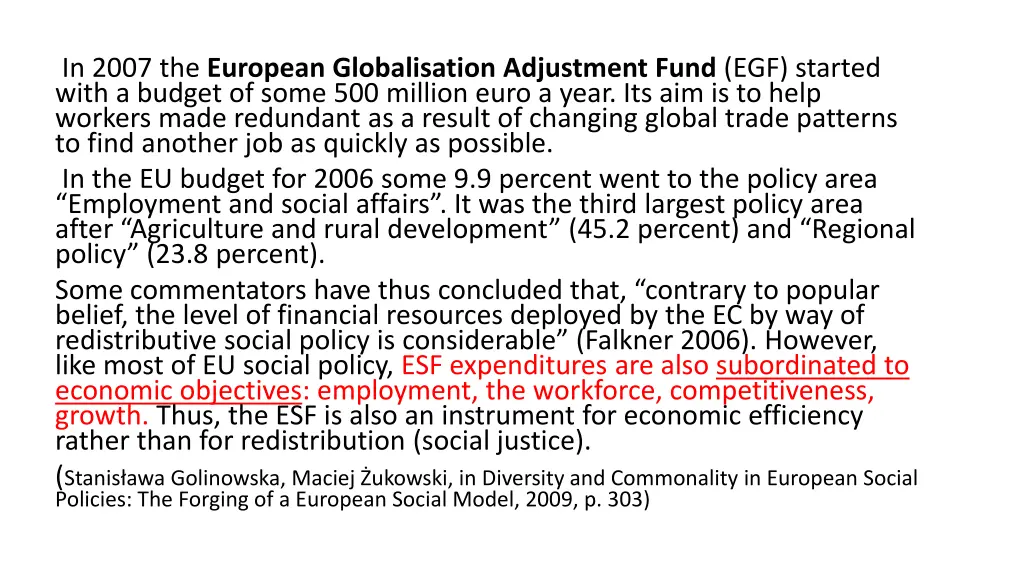 in 2007 the european globalisation adjustment