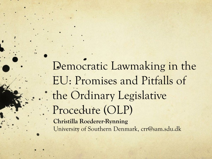 democratic lawmaking in the eu promises