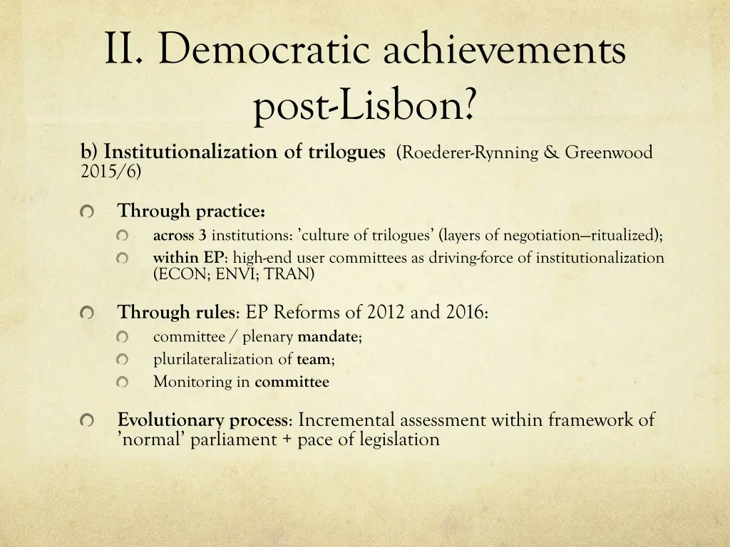 ii democratic achievements post lisbon 1