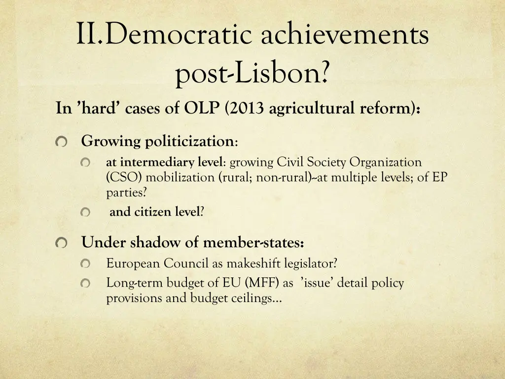 ii democratic achievements post lisbon in hard