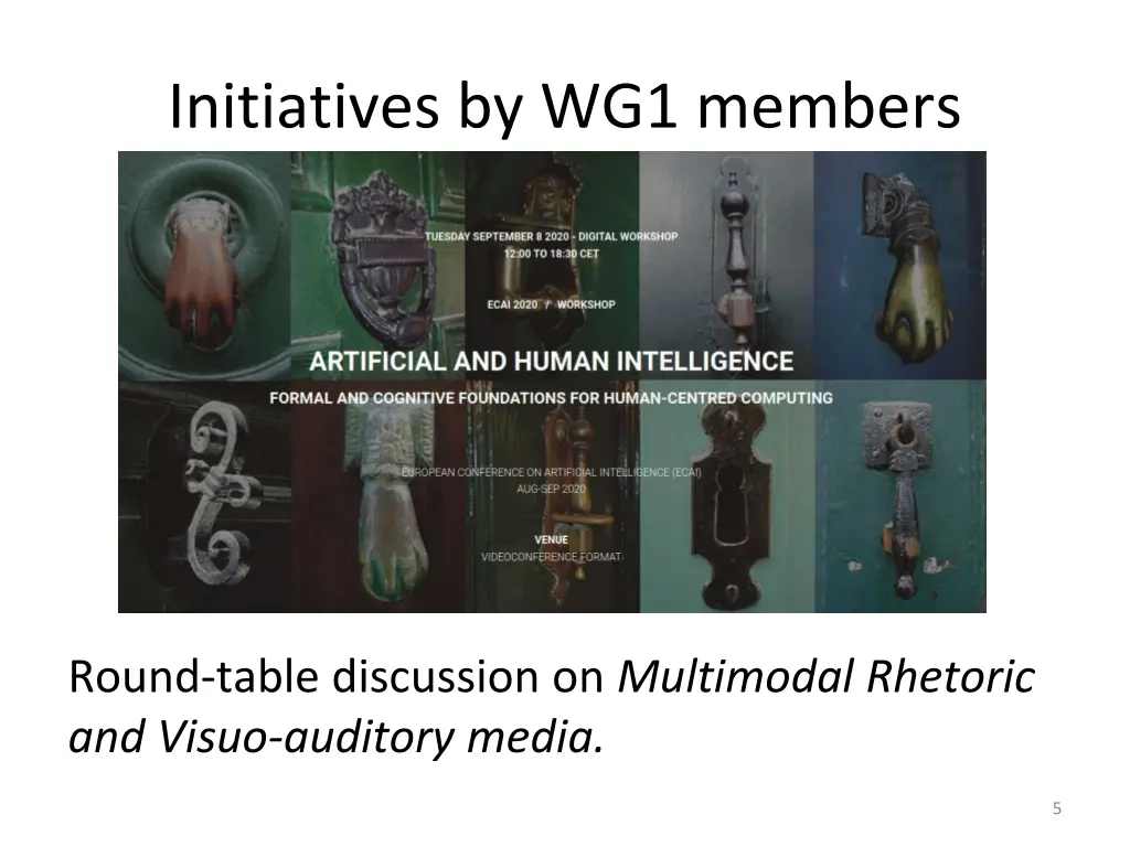 initiatives by wg1 members